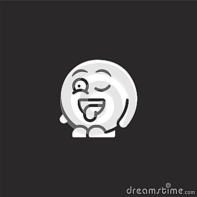 silly icon. Filled silly icon for website design and mobile, app development. silly icon from filled emoji people collection Vector Illustration