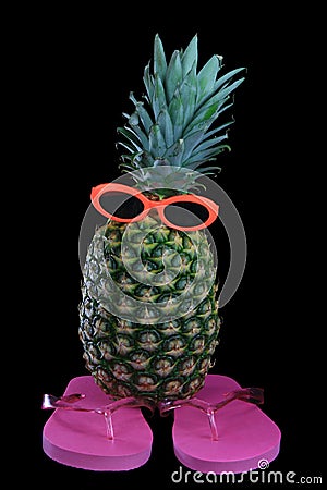 Silly looking pineapple Stock Photo