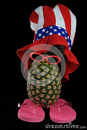 silly looking pineapple Stock Photo