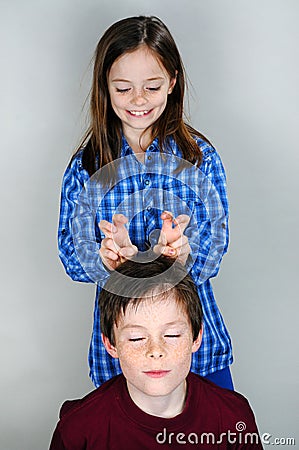 Silly siblings Stock Photo