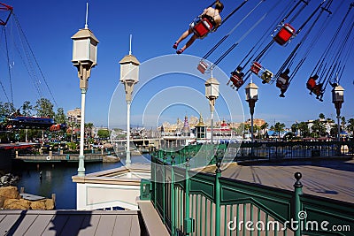 Disney California Adventure Amusement Park Symphony Swings Editorial Stock Photo