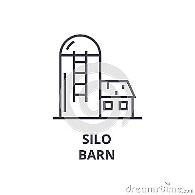 Silo, barn line icon, outline sign, linear symbol, vector, flat illustration Vector Illustration