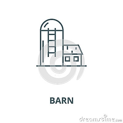 Silo, barn vector line icon, linear concept, outline sign, symbol Vector Illustration