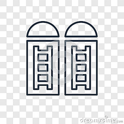 Silo concept vector linear icon isolated on transparent background, Silo concept transparency logo in outline style Vector Illustration