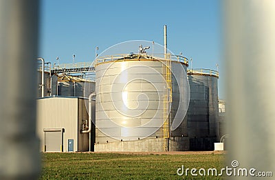 Silo of Ethanol Plant Stock Photo