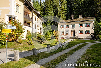 The famous Nietzsche house in Sils-Maria Engadin, Switzerland Editorial Stock Photo