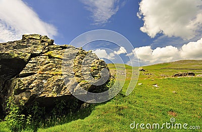 Silurian Boulder, Yorkshire Dales Stock Photo