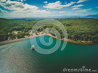 Silvan Reservoir lake and surrounding forest. Stock Photo