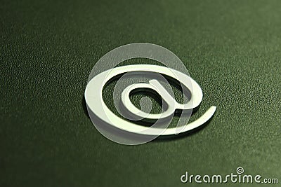 Silver 3D email sign Stock Photo