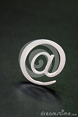 Silver 3D email sign Stock Photo