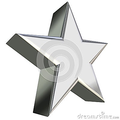 Silver 3D star Stock Photo