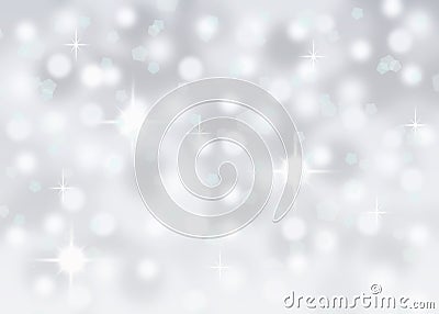 Silver abstract bokeh snow falling winter christmas holiday background Stock Photo