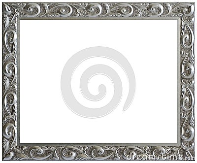 Silver Aged Vintage Picture Frame Stock Photo