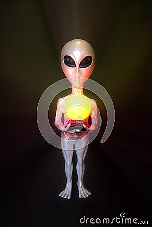 Silver alien Stock Photo