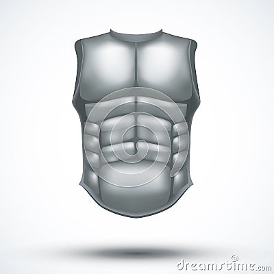 Silver ancient gladiator body armor Vector Illustration