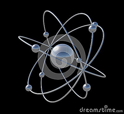 Silver atom particle Stock Photo