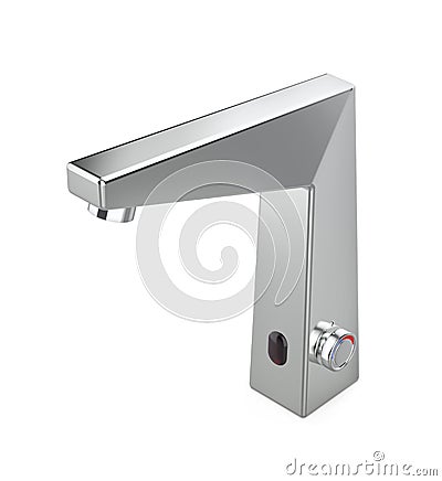 Silver automatic sensor faucet Stock Photo