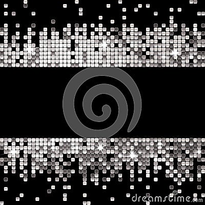 Silver Background of Sparkling Sequins Vector Illustration