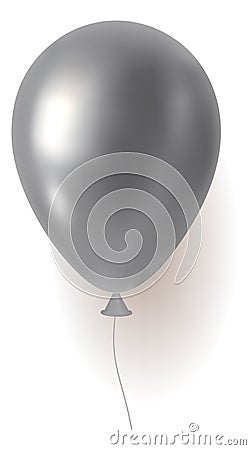 Silver balloon. Realistic elegant event opening symbol Vector Illustration