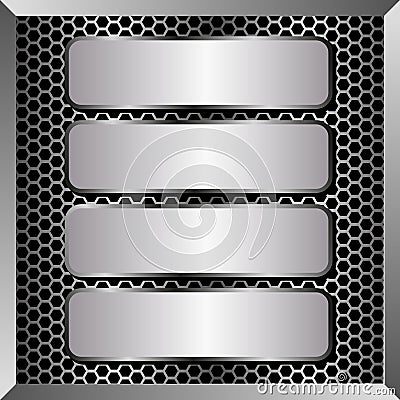 Silver banners Vector Illustration