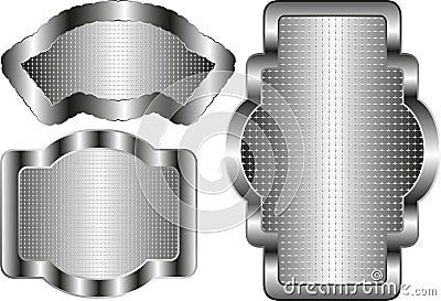 Silver banners Vector Illustration