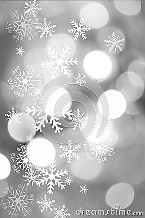 Silver, beautiful blurred bokeh lights for Christmas Stock Photo