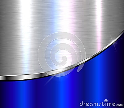 Silver blue metallic background 3D Vector Illustration