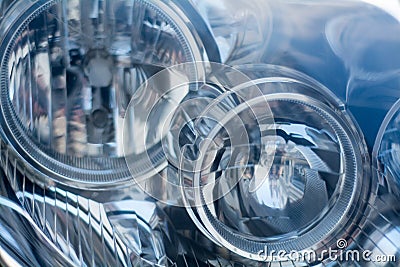 Silver blue technology, abstract background from a blurred close Stock Photo