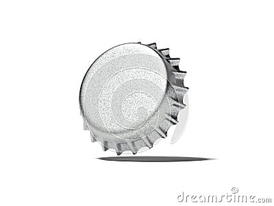 Silver bottle cap. 3d rendering Stock Photo