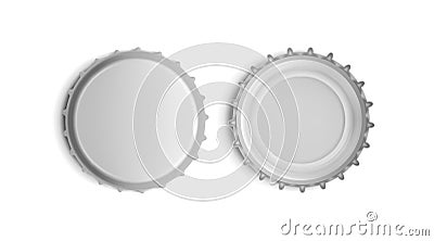Silver bottle cap top and bottom view Vector Illustration