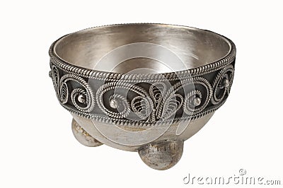 Silver bowl Stock Photo