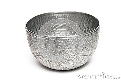 Silver bowl Stock Photo