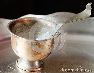 Silver bowl Stock Photo