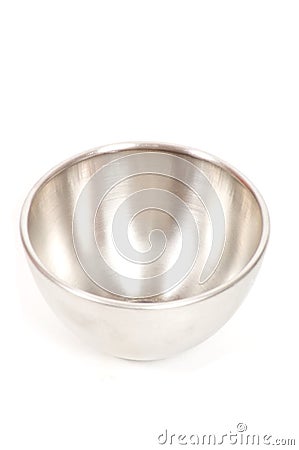 Silver bowl isolated Stock Photo