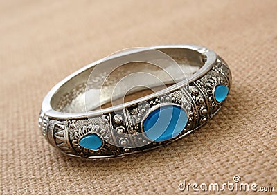 Silver bracelet Stock Photo