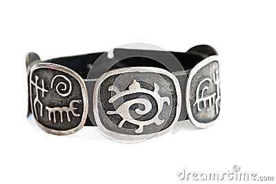 Silver bracelet Stock Photo