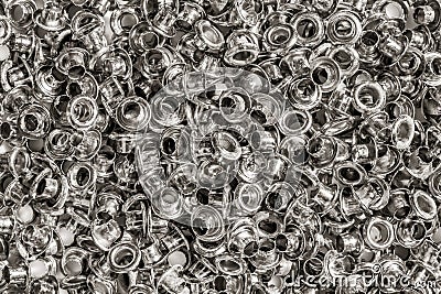 Silver brass eyelets Stock Photo