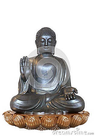 Silver Buddha Stock Photo