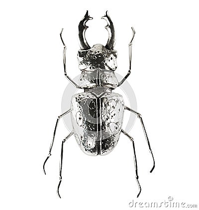 Silver bug figure Stock Photo