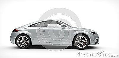 Silver Business Car - Side View Stock Photo