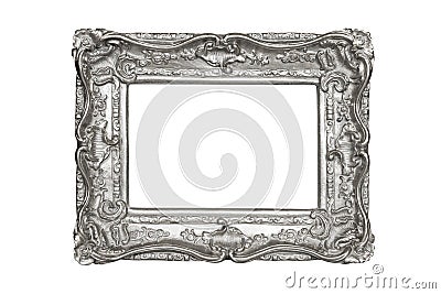 Silver carved picture frame Stock Photo