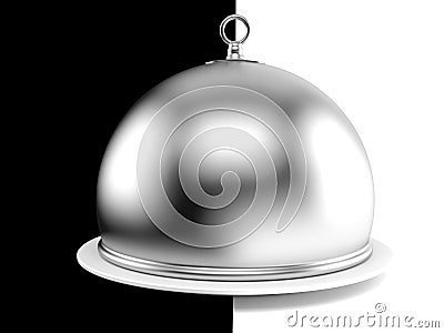 Silver catering dome Stock Photo