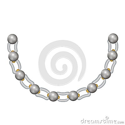 silver chain with black pearls gem jewelry icon Vector Illustration