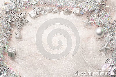 Silver christmas decorations Stock Photo