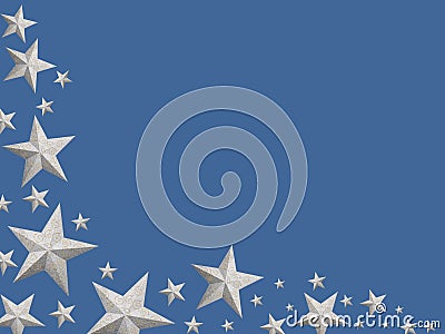 Silver Christmas stars (isolated) Stock Photo