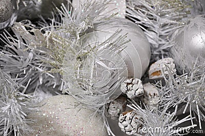 Silver christmas tree background Stock Photo