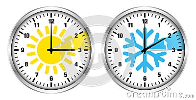 Summer Time And Winter Time Icons And Numbers Vector Illustration