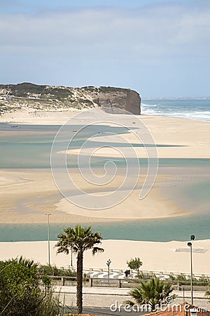 Silver coast, the obidos lagoon, Portugal Stock Photo