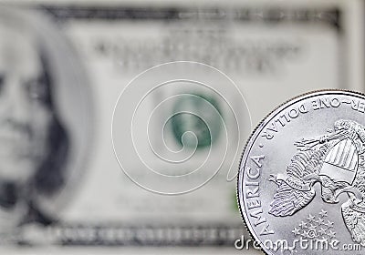 Silver coin Stock Photo
