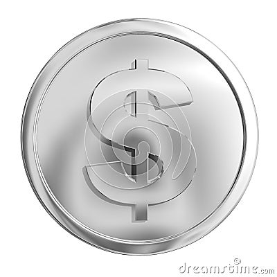 Silver coin Cartoon Illustration